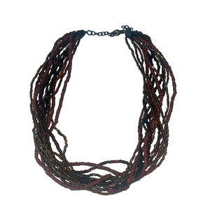 brown leaded layered necklace
